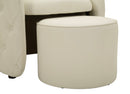 Poltrona con Puff Zagabria 75x76x80 cm in Pino e MDF e Spugna e PU      
