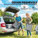 Set di 2 Sedie Pieghevoli da Giardino 65x60x94 cm con Braccioli e Seduta in Rete Grigio      