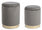 Set 2 Pouf Contenitore Polina Grigio in Tessuto effetto Velluto