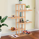Libreria Scaffale 6 Ripiani 98x28x132 cm in Bambù Naturale 