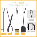 Portalegna Legnaia in Ferro 40x30x74 cm Max 100Kg con Attrezzi  Nero