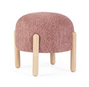 Sgabello Ø 45x38 cm Dalia in Bouclè Rosa Antico