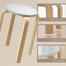 Set 4 Sgabelli Rotondi e Impilabili Ø40x45 cm in Legno Grigio  
