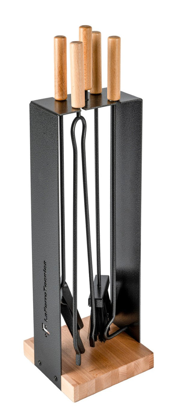 Set Camino 4 Pezzi H 69 in Ferro Verniciato Grigio Martellato sconto