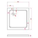 Piatto Doccia Quadrato H5cm in ABS Rinforzato Bianco Varie Misure