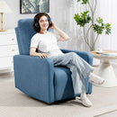 Poltrona Relax Reclinabile Manualmente a 135° Girevole a 360° con Funzione Dondolo Blu      