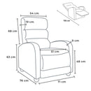 Poltrona Alzapersona Elettrica 1 Motore 71x76x116 cmin Similpelle Marrone
