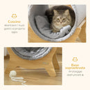 Cuccia per Gatti 41x40x47 cm a Tunnel con Tiragraffi Grigio