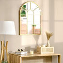 Specchio Moderno a Parete a Forma di Arco 70x50 cm per Camera da Letto e Soggiorno in Vetro e Metallo Oro      