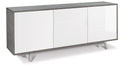Mobile 3 Ante 177x74x41 cm Cemento/Bianco Lucido