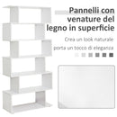 Libreria di Design Mobili Ufficio Scaffale in Legno 80x24x191 cm Bianco 