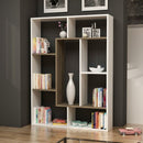 Libreria 100x136h cm Liam bianca dettaglio geometrico noce 