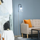 Lampada da Terra con Paralume E27 Ø25x152 cm in Metallo e Marmo Nera