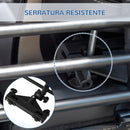 Griglia Divisoria per Auto 85-140x40-50 cm in Ferro e ABS Nero