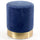 Pouf Poggiapiedi 31x31x38 cm in Metallo MDF e Tessuto Velluto Blu