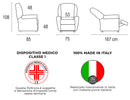 Poltrona Alzapersona Elettrica 2 Motori 75x108x85 cm in Tessuto Dispositivo Medico 1 Beige