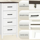 Cassettiera con 4 Cassetti, Mobile Alto per Camera da Letto e Soggiorno      