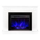 Camino Elettrico da Pavimento 85x110x27 cm Effetto Fiamma 1500W Tiffany & Lorance Bianco