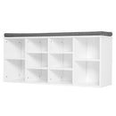 Panchina Scarpiera con Ripiani Regolabili in Legno Bianco e Grigio 104x30x48 cm 