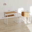 Scrivania Pieghevole 63x50x75 cm su Ruote con Ripiano e Borsa Portaoggetti in MDF e Acciaio Legno Naturale      