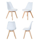 Set 4 Sedie 52x48,5x82 cm in Similpelle e Legno di Faggio Tommy Blu