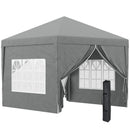 Gazebo da Giardino 3x3 m Pieghevole con 4 Pannelli Laterali in Acciaio e Tessuto Oxford Grigio Chiaro   
