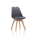 Set 4 Sedie 48,5x47x81,5 cm in Similpelle Grigio
