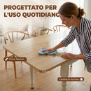Tavolo Pieghevole 2-6 Persone 134x80x75 cm Ribalta Effetto Legno in MDF Color Legno      