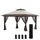 Gazebo Pieghevole 4x4 m ad Altezza Regolabile con Zanzariera e Borsa in Metallo e Tessuto Oxford Beige