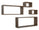 Set 3 Mensole Cubo da Parete Quadrato e Rettangolare in Fibra di Legno Merlino Rovere Tabacco