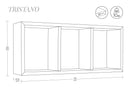 Mensola Rettangolare 3 Scomparti da Parete 70x30x15.5 cm in Fibra di Legno Tristano Verde