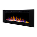 Camino Elettrico da Incasso 54,4x152x14 cm Effetto Fiamma 1500W Hefest Nero