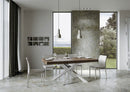 Tavolo Allungabile 160-420x90x77 cm Volantis Noce Telaio Bianco 