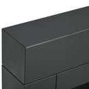 Camino a Bioetanolo da Pavimento 73x20x75 cm Bruciatore da 0,9L in Acciaio Verniciato  Nero Opaco 