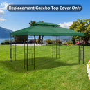 Copertura per Gazebo  a 2 Livelli  con Cinghie e 10 Fori di Drenaggio 4x3m in Poliestere Verde