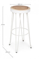 Sgabello Bar Rakel Bianco in Legno