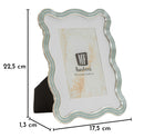 Cornice Elizabeth Celeste 17,5x1,3x22,5 cm in Zinco e Vetro Azzurro e Argento      