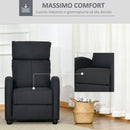 Poltrona Relax Reclinabile Manuale in Lino  Nera