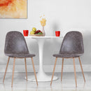 Set 2 Sedie da Pranzo Design Moderno in Similpelle con Gambe in Metallo Grigio 