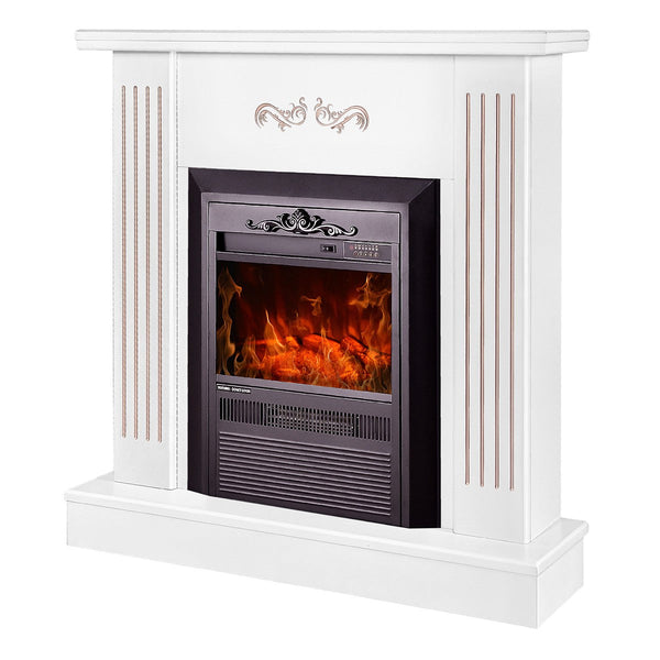 Camino Elettrico da Pavimento 90,5x94x26,5 cm Effetto Fiamma 2000W Smile & Cristina Bianco sconto