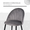 Set 2 Sedie Imbottite 50x54x79 cm in Velluto  Grigio