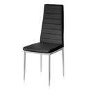Set 6 Sedie 41x41x96 cm in Similpelle da Interno Nere