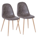 Set 2 Sedie da Pranzo Design Moderno in Similpelle con Gambe in Metallo Grigio 