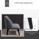 Divano 2 Posti 114x57x70 cm in Tessuto Grigio