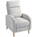 Poltrona Relax Reclinabile 150° con Poggiapiedi 68x90x106 cm in Tessuto Effetto Lino Grigio Chiaro 