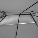 Gazebo da Giardino 300x400x275 cm con 6 Tende e Tetto a 2 Livelli in Acciaio e Poliestere Grigio Scuro      