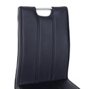 Set 2 Sedie Design Moderno in Metallo con Rivestimento in Pelle PU Nero 