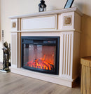 Camino Elettrico da Pavimento 92,9x120x28 cm Effetto Fiamma 1500W Miracle & Zakinthos Avorio
