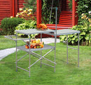 Tavolino da Campeggio Picnic Pieghevole in Alluminio 154.5x40.5x82 cm 