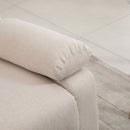 Divano 3 Posti Reclinabile Manuale 187x92x97 cm in Tessuto Beige